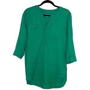 Westbound Green 3/4 Sleeve Lyocell Pocket Front Tunic Blouse Womens Size Small